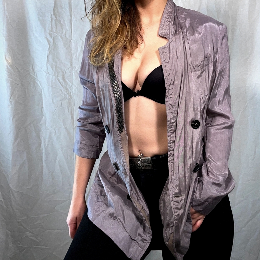 Religion Women's Grey-Purple Jacket Size M